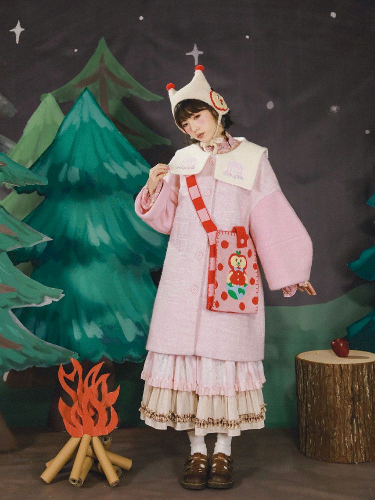 Dollhouse Embroidered Colorblocked Tweed Coat【s0000005691】