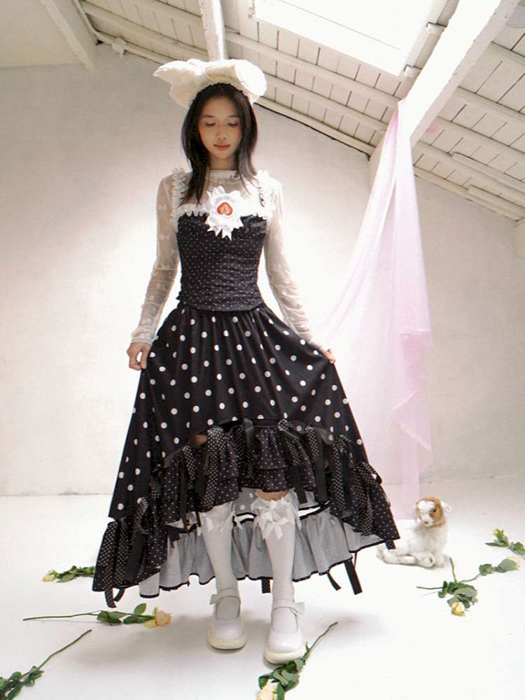 Asymmetric Bow Midi Skirt【s0000014525】