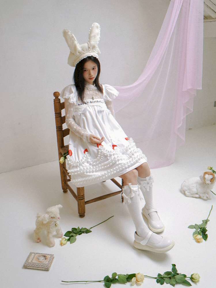 Strawberry Print Two-piece Skirt Dress【s0000014936】