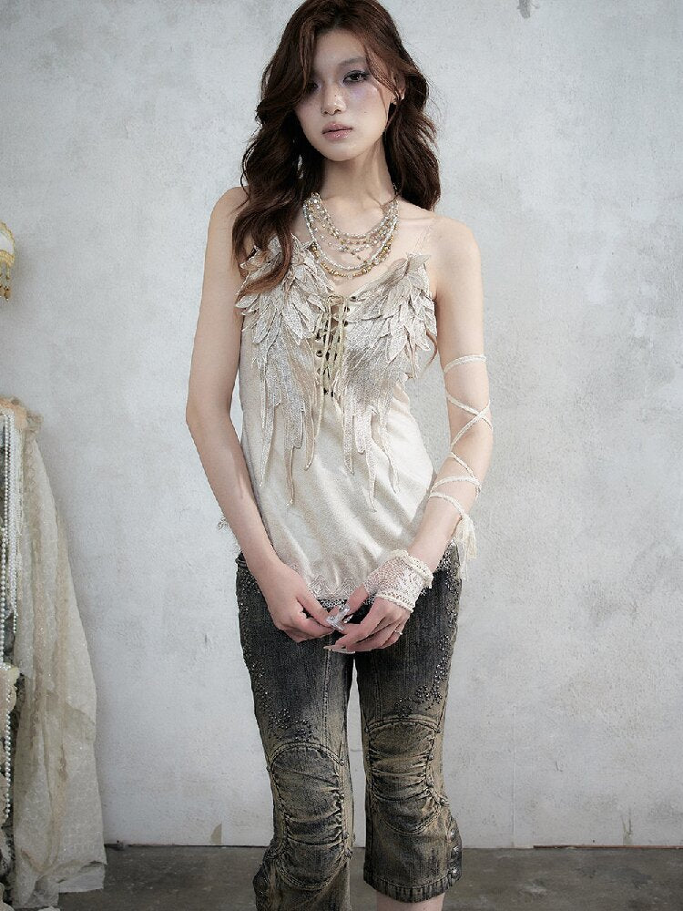 Vintage Court Wing Embroidered Top【s0000017859】
