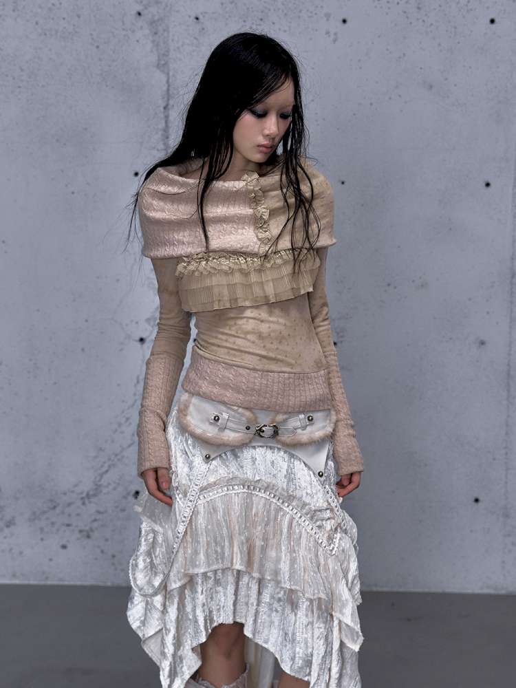 Vintage Punk Scarf Wool Knit Layer【s0000014923】