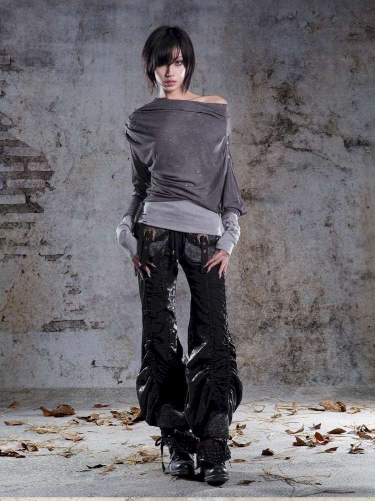 Off-the-shoulder knit top【s0000014488】