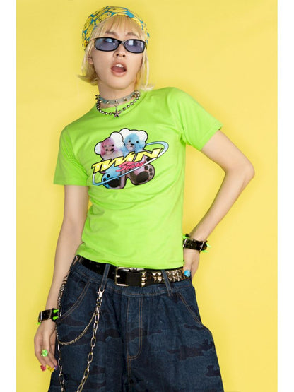 Dopamine Street Positive Shoulder T-Shirt【s0000012462】