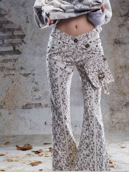 Straight-Leg Flared Low-Rise Pants【s0000014487】