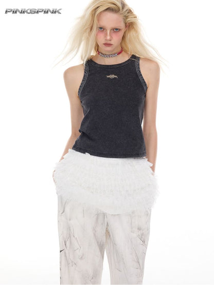 Lace layered loose punk ballet casual pants【s0000012980】