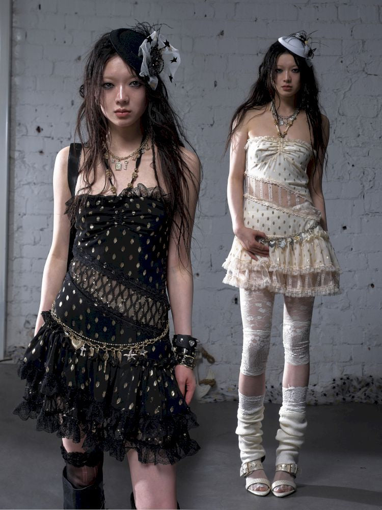 Lace Halter Neck Strapless Dress【s0000012786】