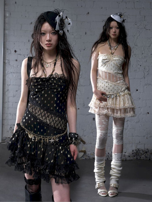 Lace Halter Neck Strapless Dress【s0000012786】