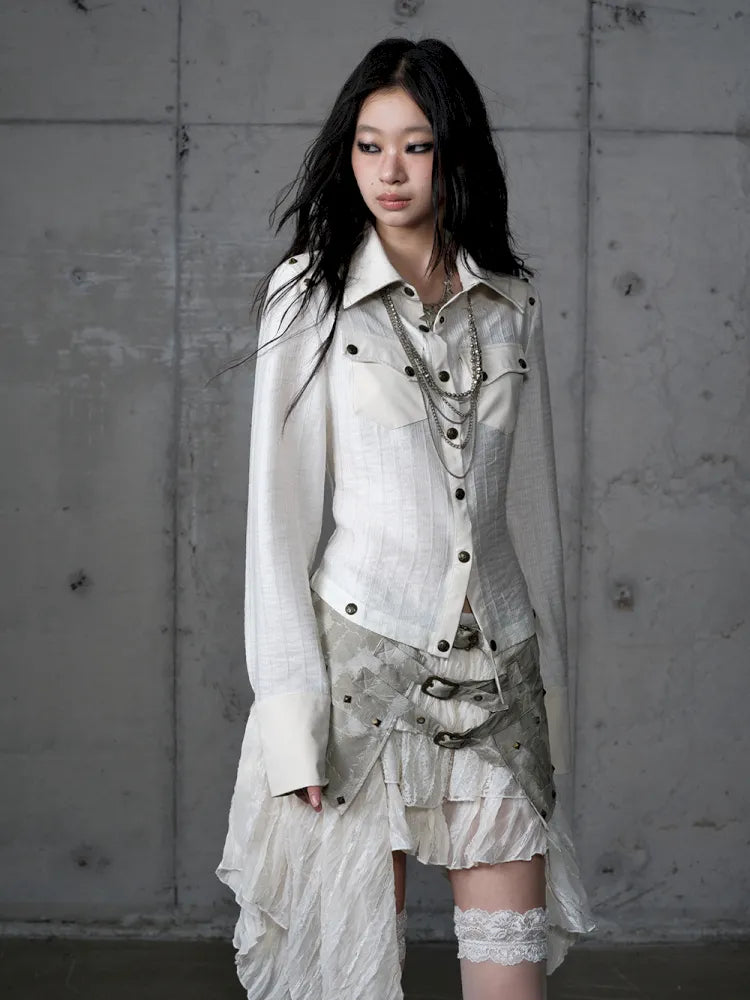 Leather Detachable Long-Sleeved Shirt【s0000014119】