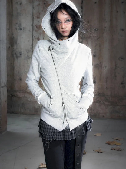 Oversized Collar Long-Sleeve Hoodie Jacket【s0000013967】