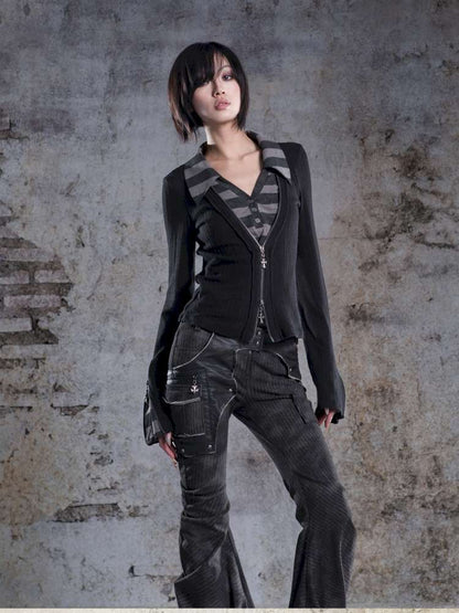 V-Neck Pullover Long-Sleeve Knit Top【s0000014492】