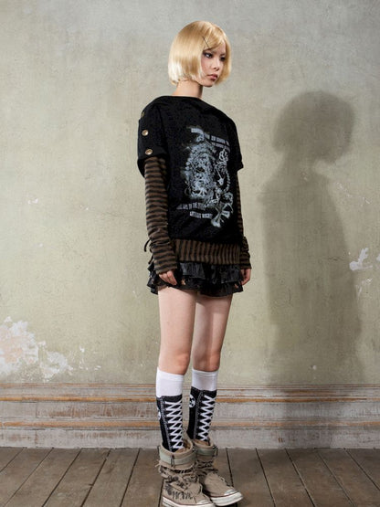 One Shoulder Punk Loose Sweatshirt【s0000009932】