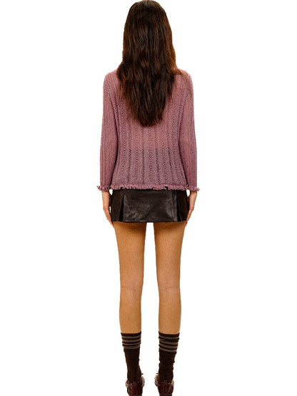 Hollow Twisted Knit Cardigan【s0000017932】