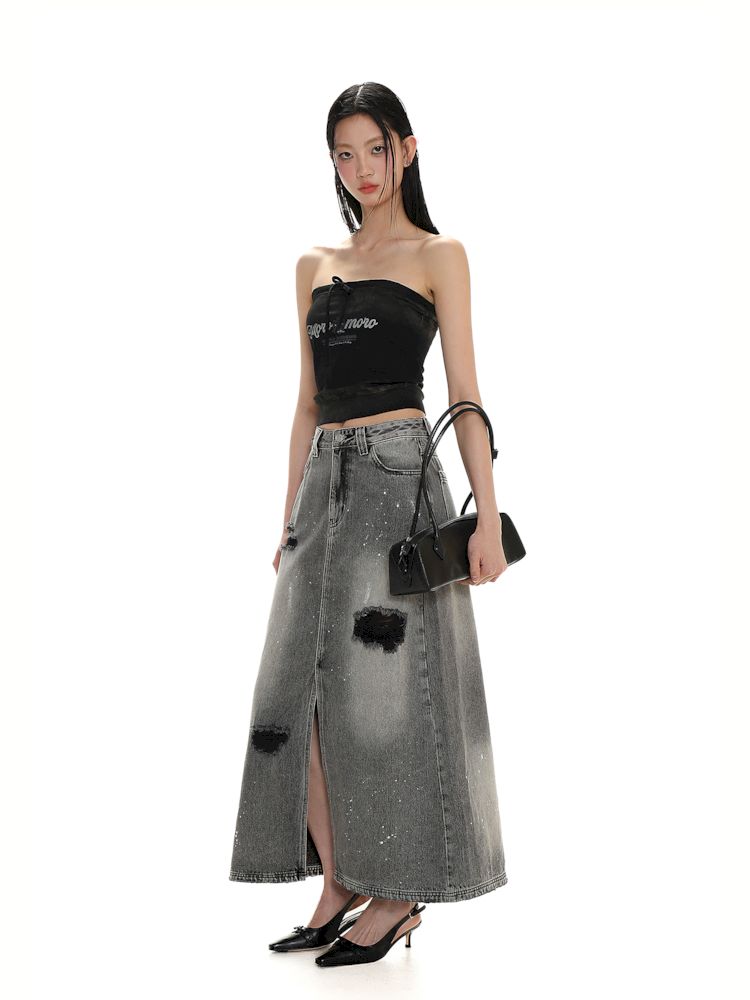 Drawstring Badge Printing Tie Bandage Tank Top【s0000008654】