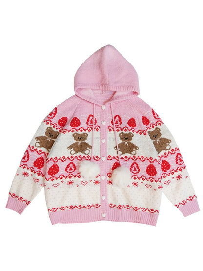 Bear Cake Fair Isle Cardigan【s0000018537】