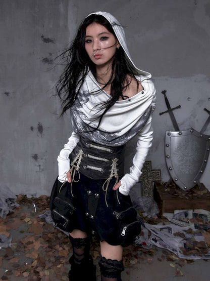 Double-breasted belted waist belt【s0000014464】