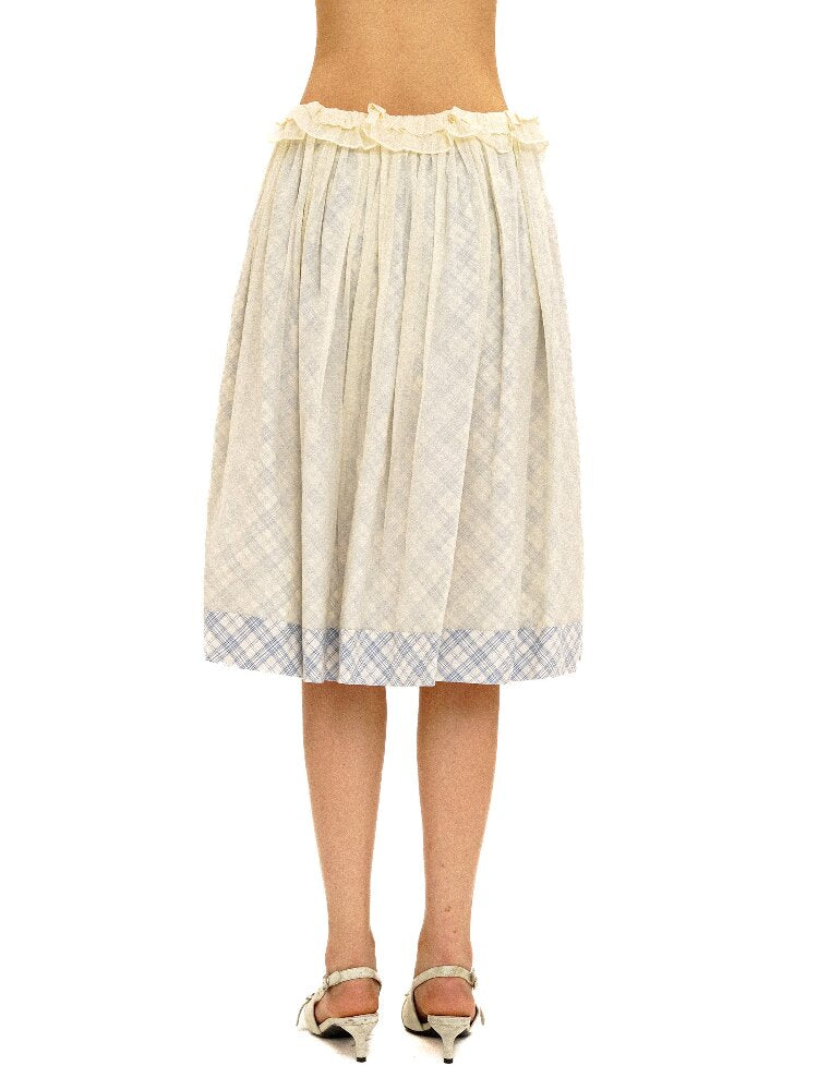 Thin Plaid Bow Spliced Skirt【s0000016087】