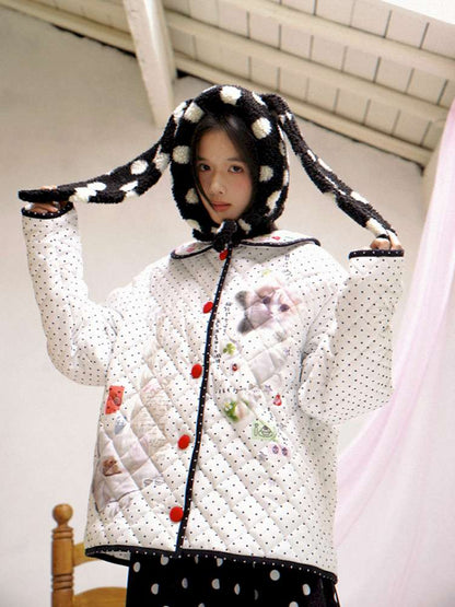 Notebook-Style Printed Cat Cotton Coat【s0000014527】