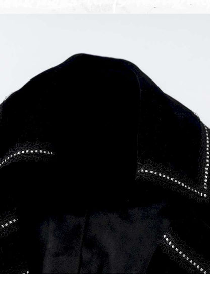 Waist-Defining Flocked Suit Jacket【s0000014458】