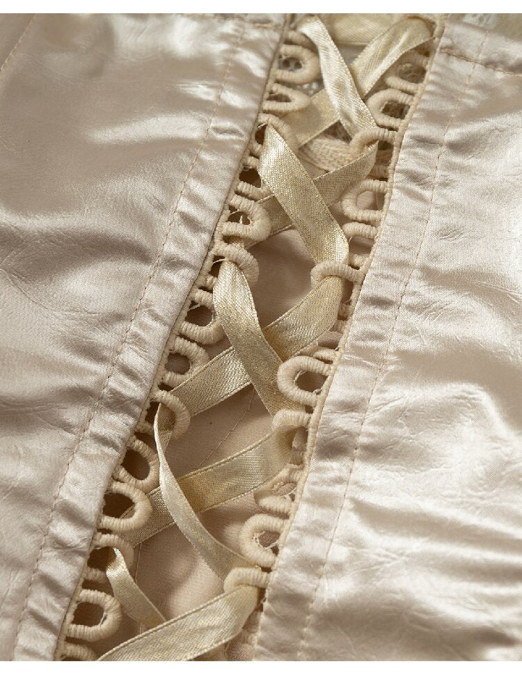 Lace Satin Fake Two Corset【s0000015936】