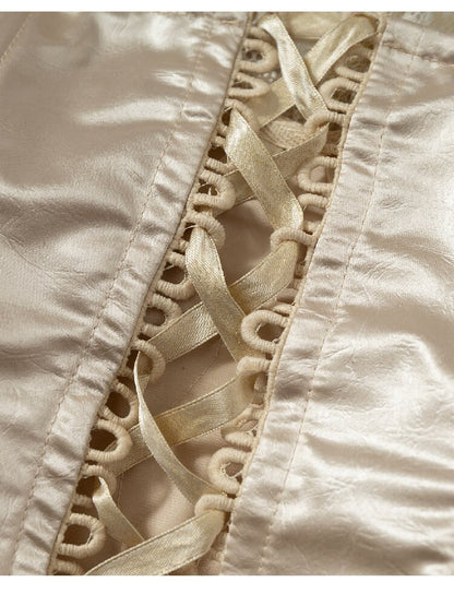 Lace Satin Fake Two Corset【s0000015936】