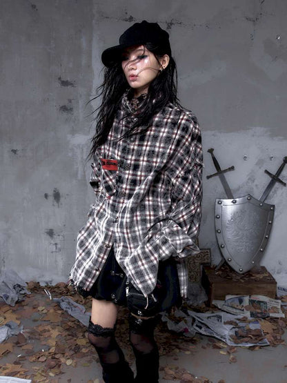 Rock Rebel Punk Check Shirt Jacket【s0000014656】