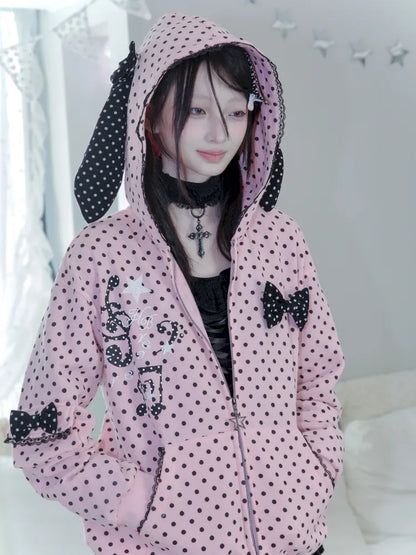 Lightweight Fleece Hoodie with Bunny Ears【s0000013970】