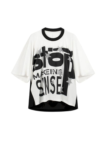 Cropped Oversize Baseball Short Sleeve Wide Shoulder T-Shirt【s0000009569】