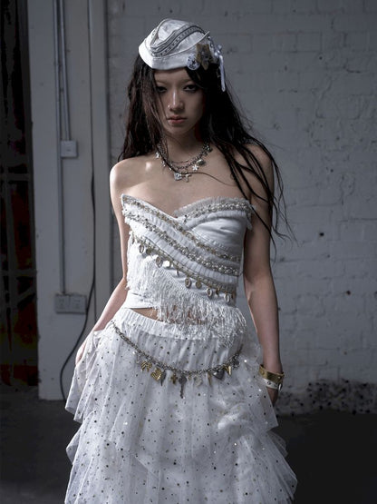 Irregular short strapless vest【s0000012783】