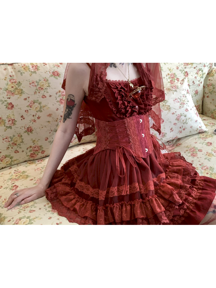 Dark Lolita Lace Mesh Sundress Dress【s0000014684】