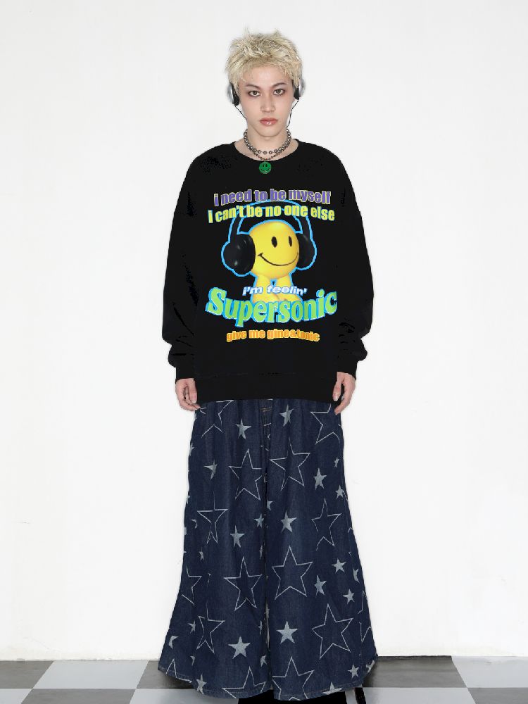 American Casual Street Smiley Loose Pullover [S0000010265]