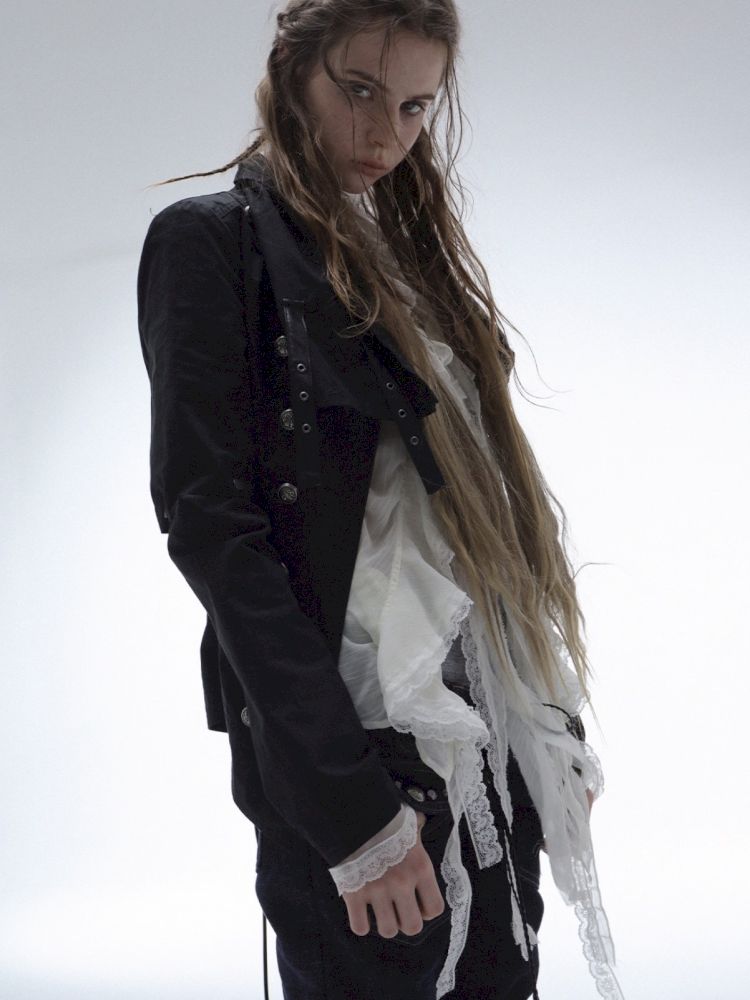 Original Textured Sheer Chiffon Blouse【s0000013908】