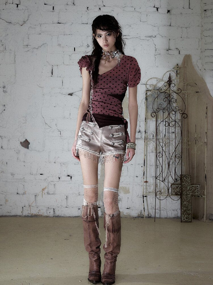 Y2k Retro Asymmetrical Strap T-Shirt【s0000017237】
