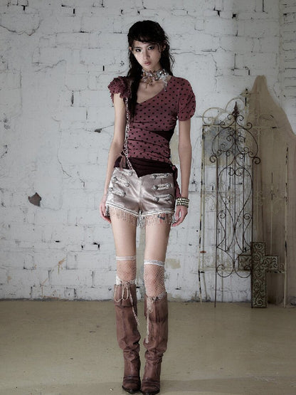 Y2k Retro Asymmetrical Strap T-Shirt【s0000017237】