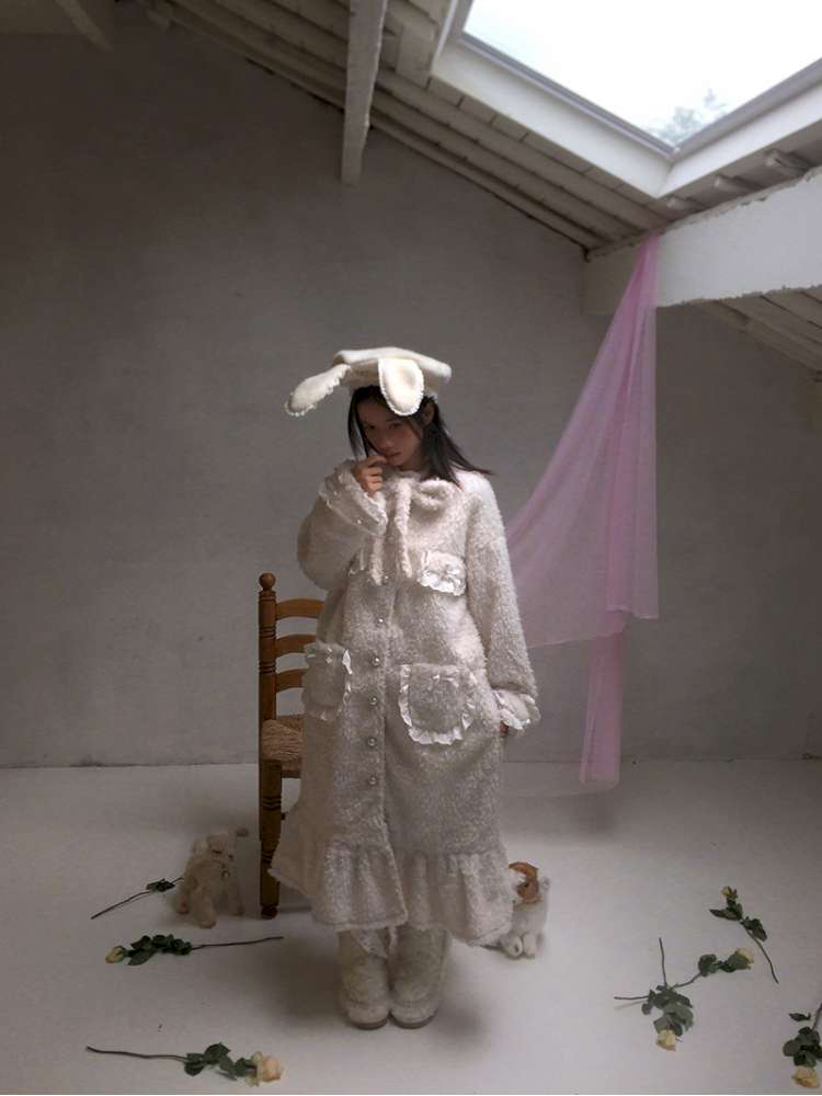 Rabbit-Eared Bendable Lace Beret【s0000014524】