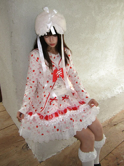 Cake Print Lace Bow Short Skirt【s0000018539】