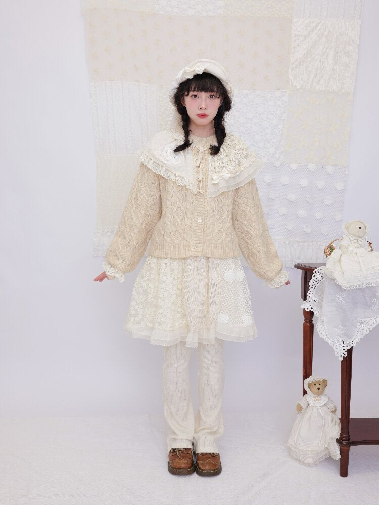 Handmade Lace Twist Knit Sweater【s0000016502】