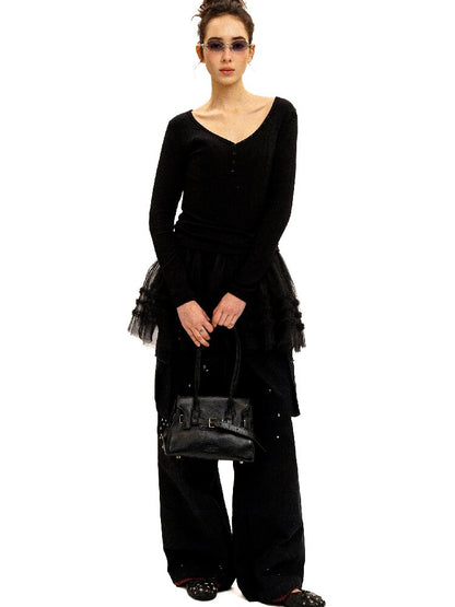 College Bandeau Suspender Pants【s0000016438】