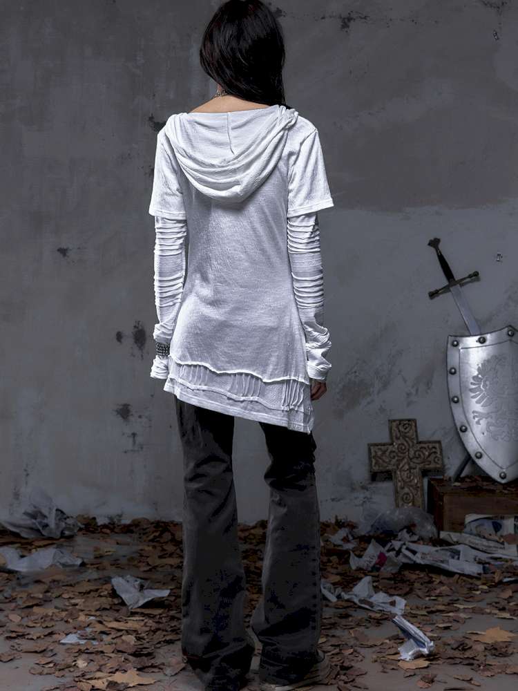 Patchwork long-sleeve layered dress【s0000014465】