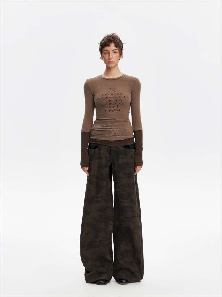 Fake Two-Piece Letter Print Slim Long-Sleeve T-Shirt【s0000014874】