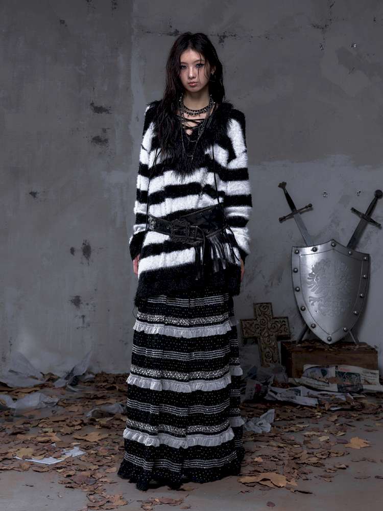 Long-Sleeve Striped Sweater【s0000014474】