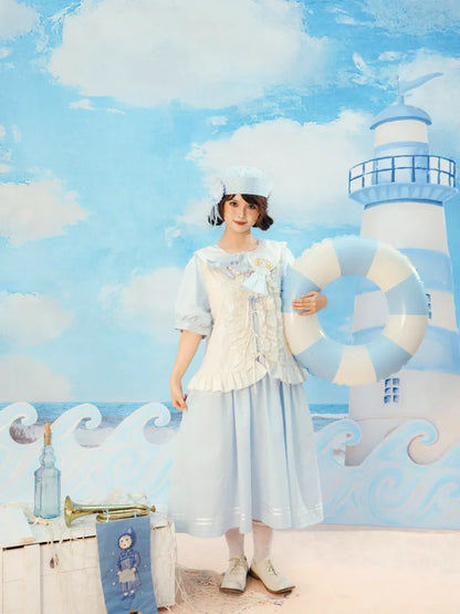 Blue and White Striped Dress【s0000014154】