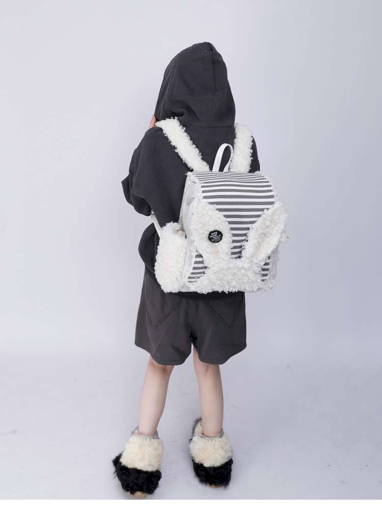 Rabbit Ears Fur Computer School Bag【s0000014615】