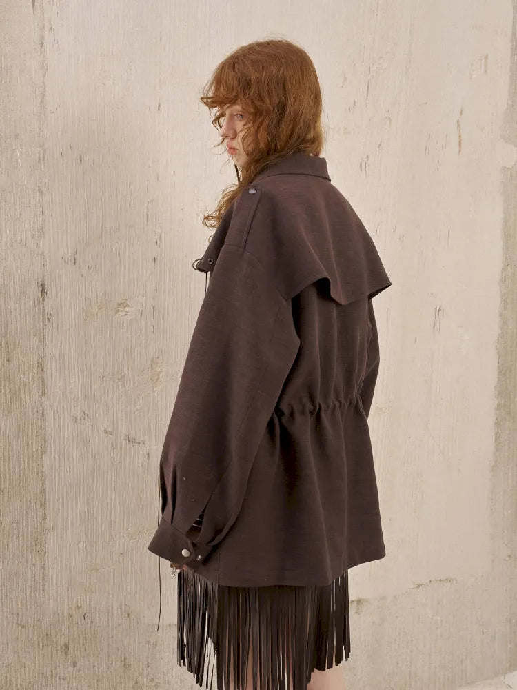 Pocket Drawstring Windbreaker-Style Trench Coat【s0000014060】