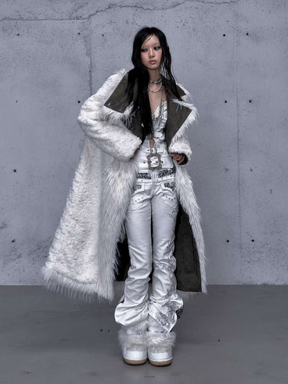 Modern Knight Fur Long Trench Coat【s0000014924】