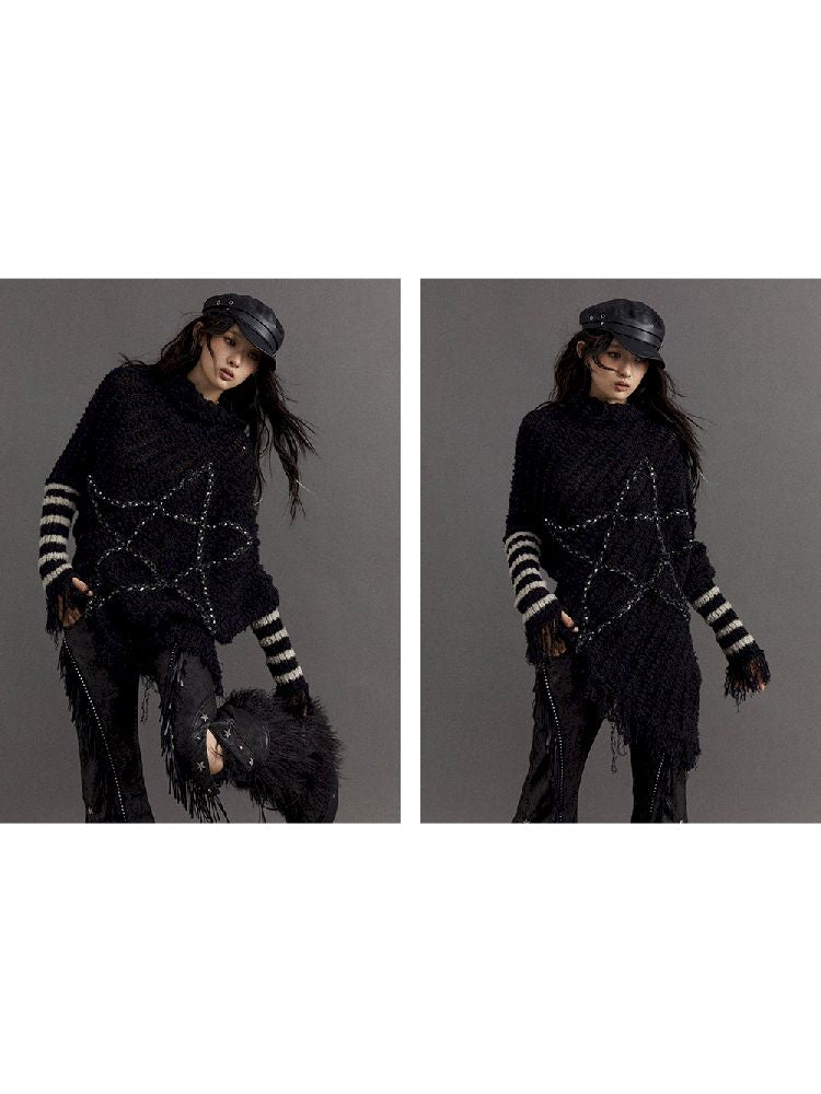 PENTAGRAM STRIPE LOOSE KNIT SWEATER [S0000010320]