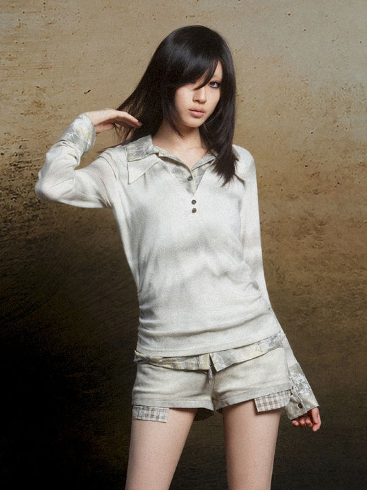 Double Layer Lapel Knit Inner Top【s0000011809】