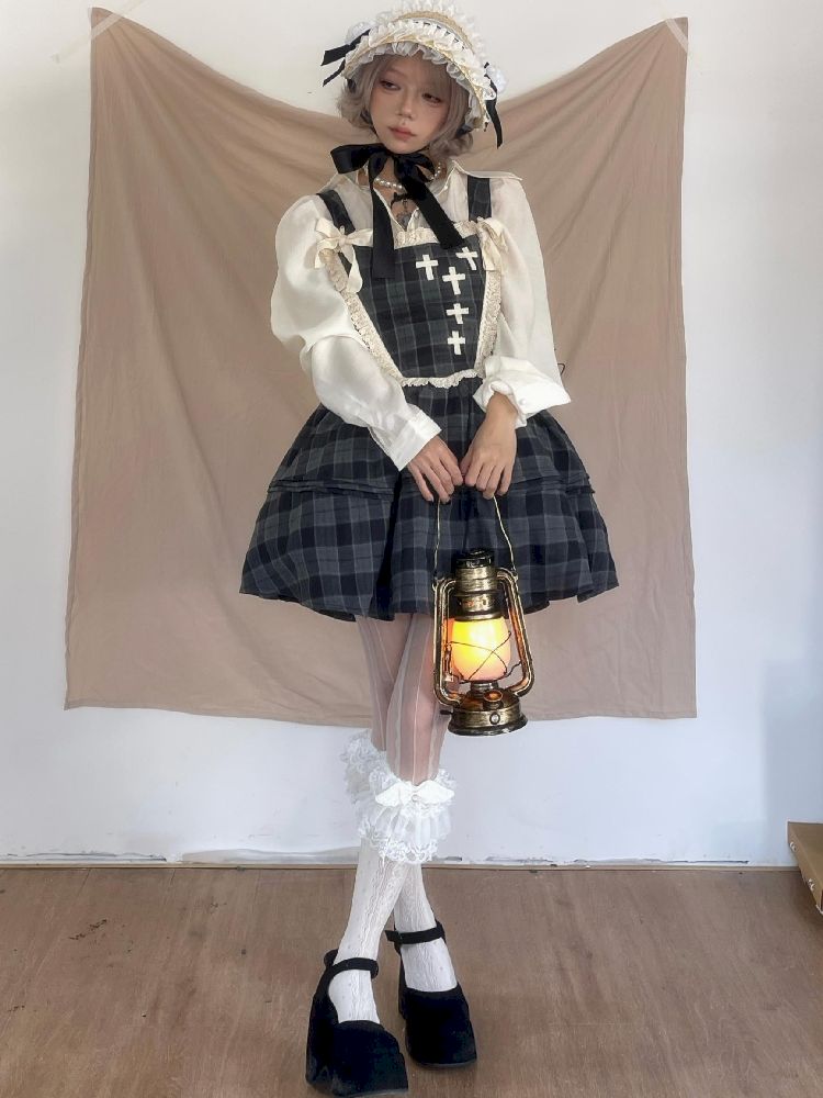 Waisted Fishbone Lace Bow Tie Dress【s0000011341】