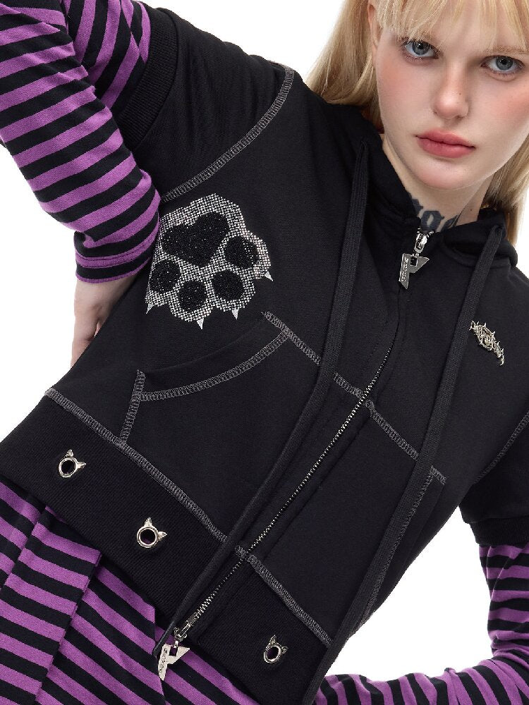 Studded Striped Sun Protection Top【s0000017720】