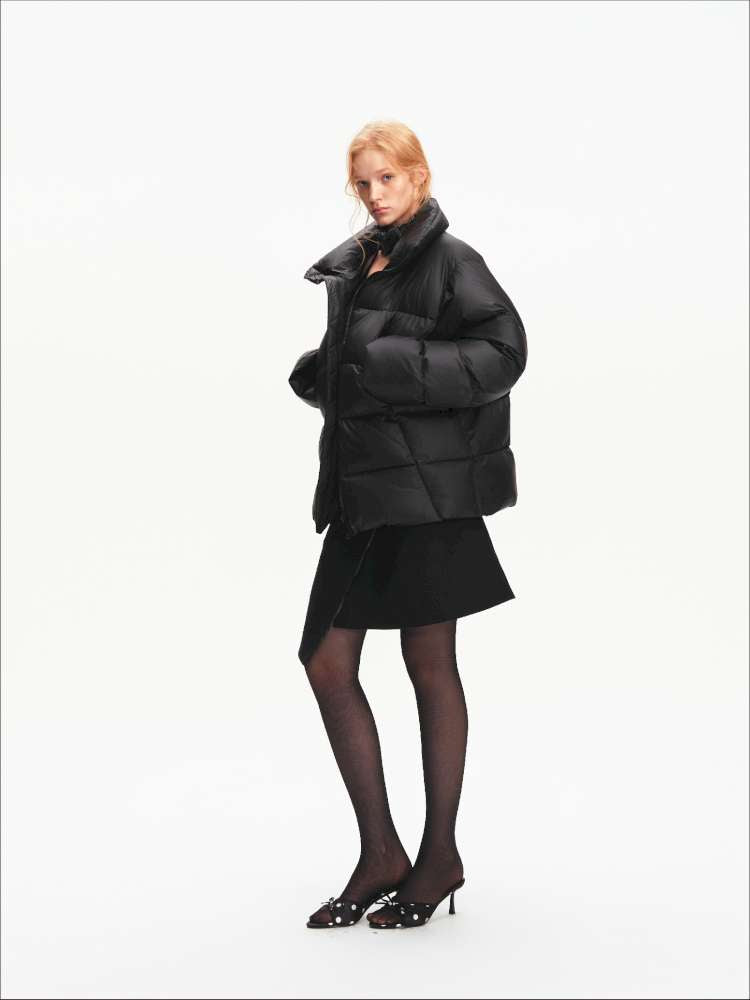 Winter Stand Collar Black Warm 90 Down Jacket【s0000014871】