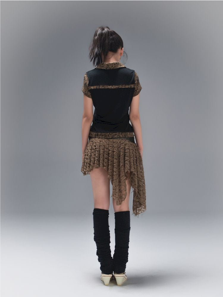 POLO NECK COLLISION COLOR SLEEVE TOP [S0000008468]